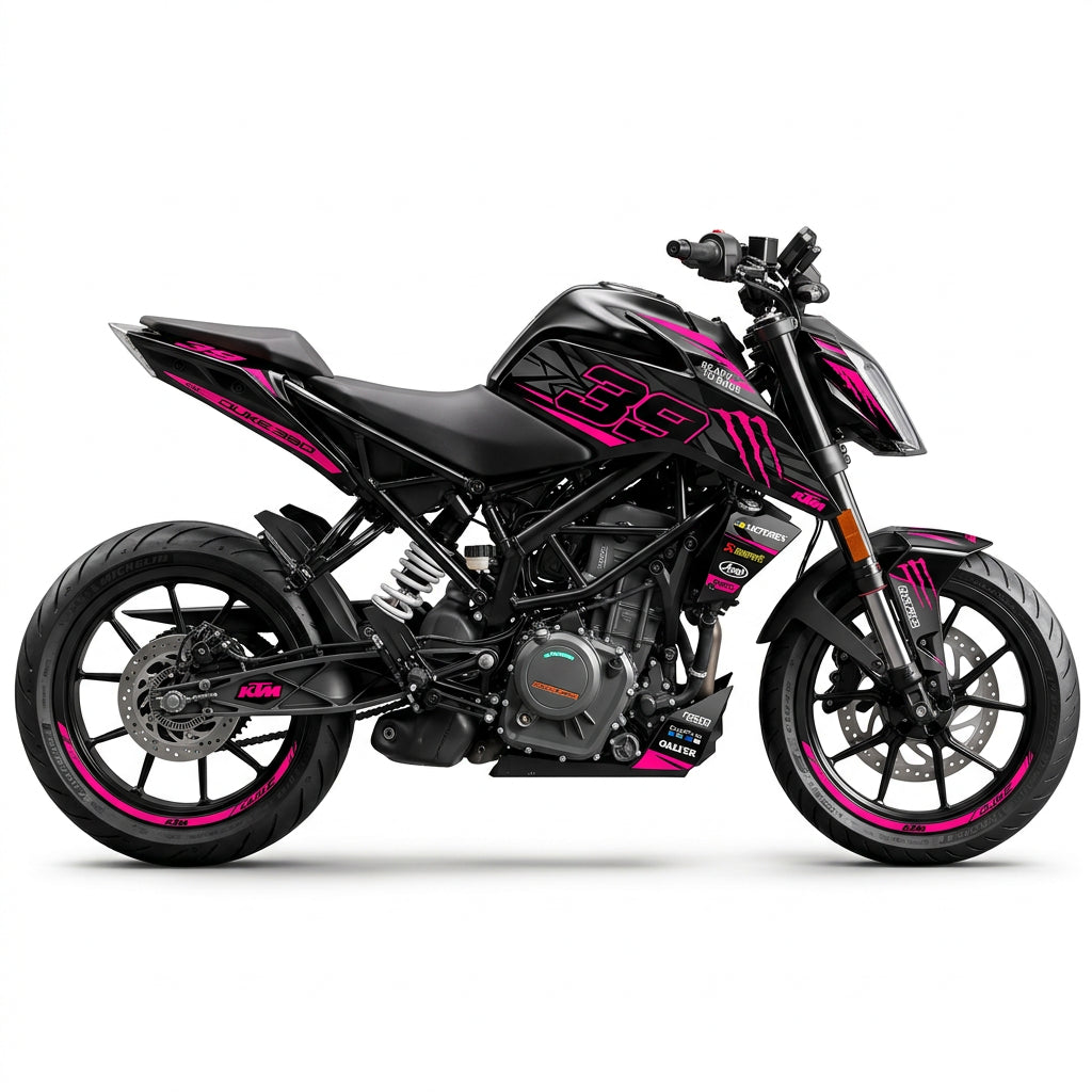 KTM Duke 390 Pink Black Graphics Kit