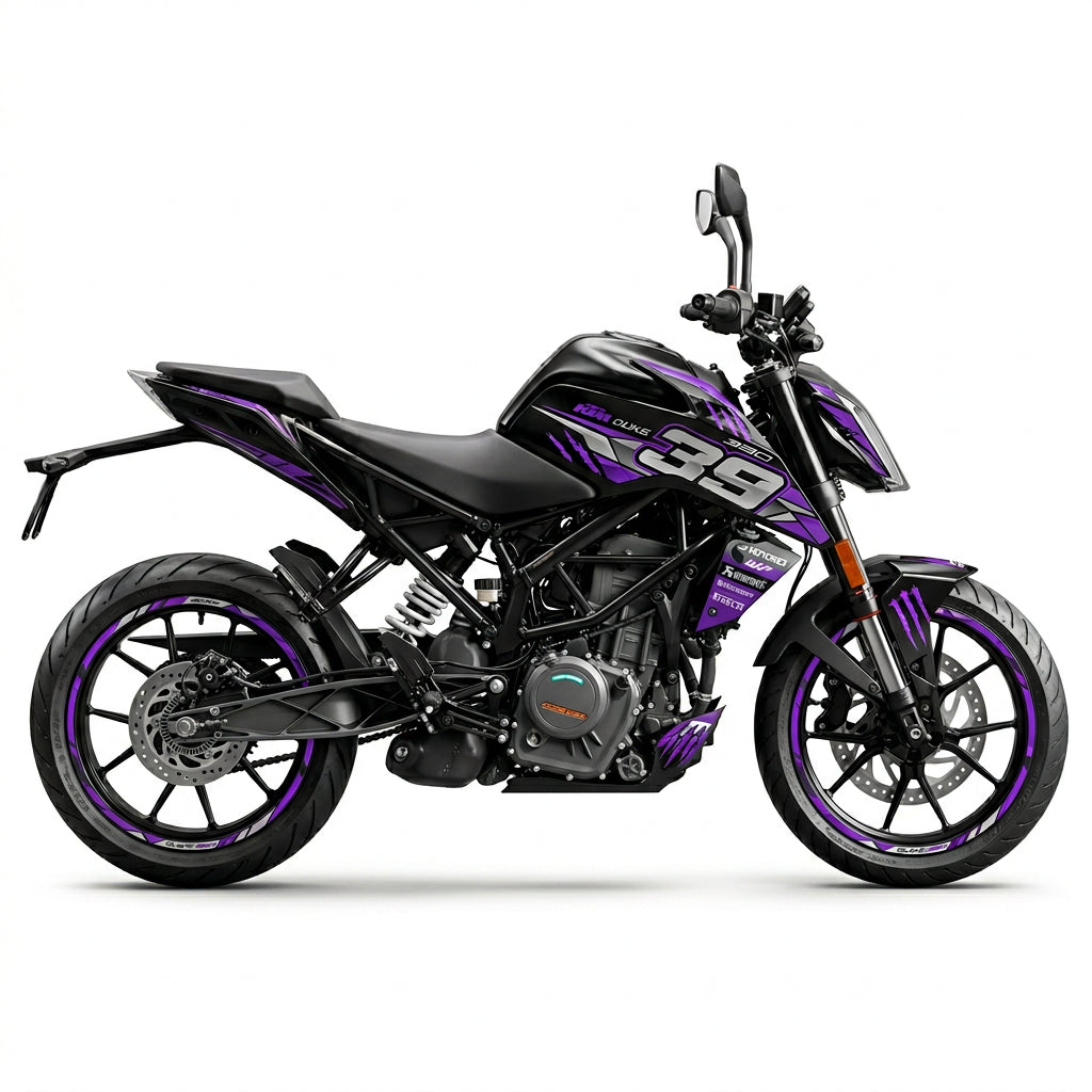 KTM Duke 390 Purple Silver Racing Decal Kit