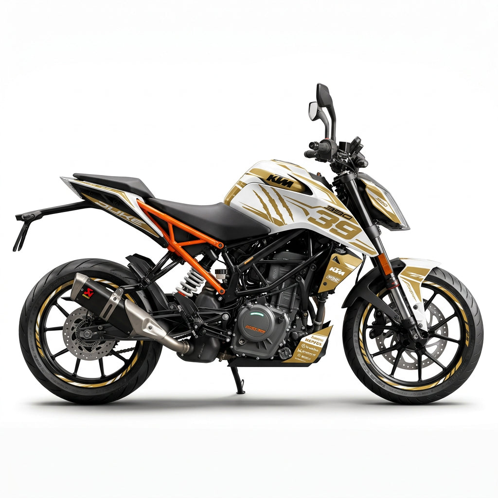 KTM Duke 390 White Gold Graphics Kit