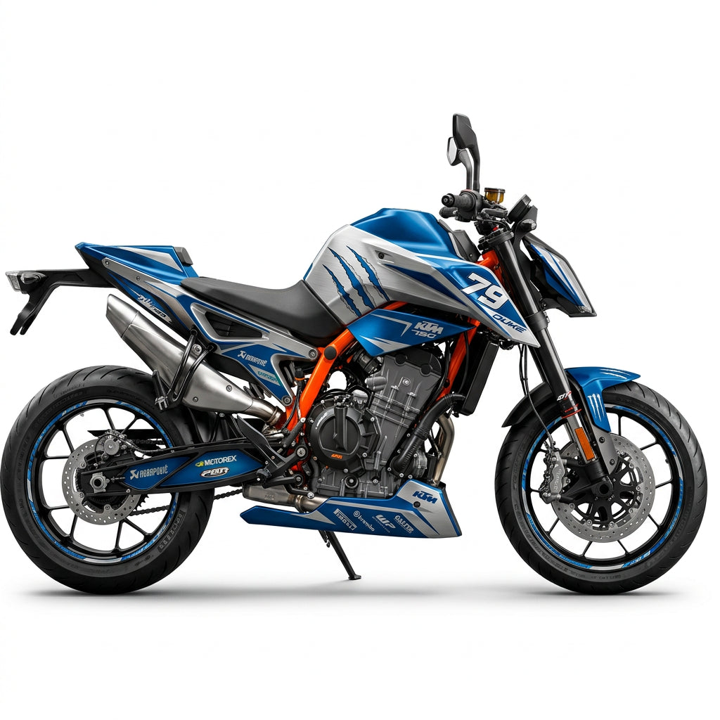 KTM Duke 790 Blue Silver Graphics Kit