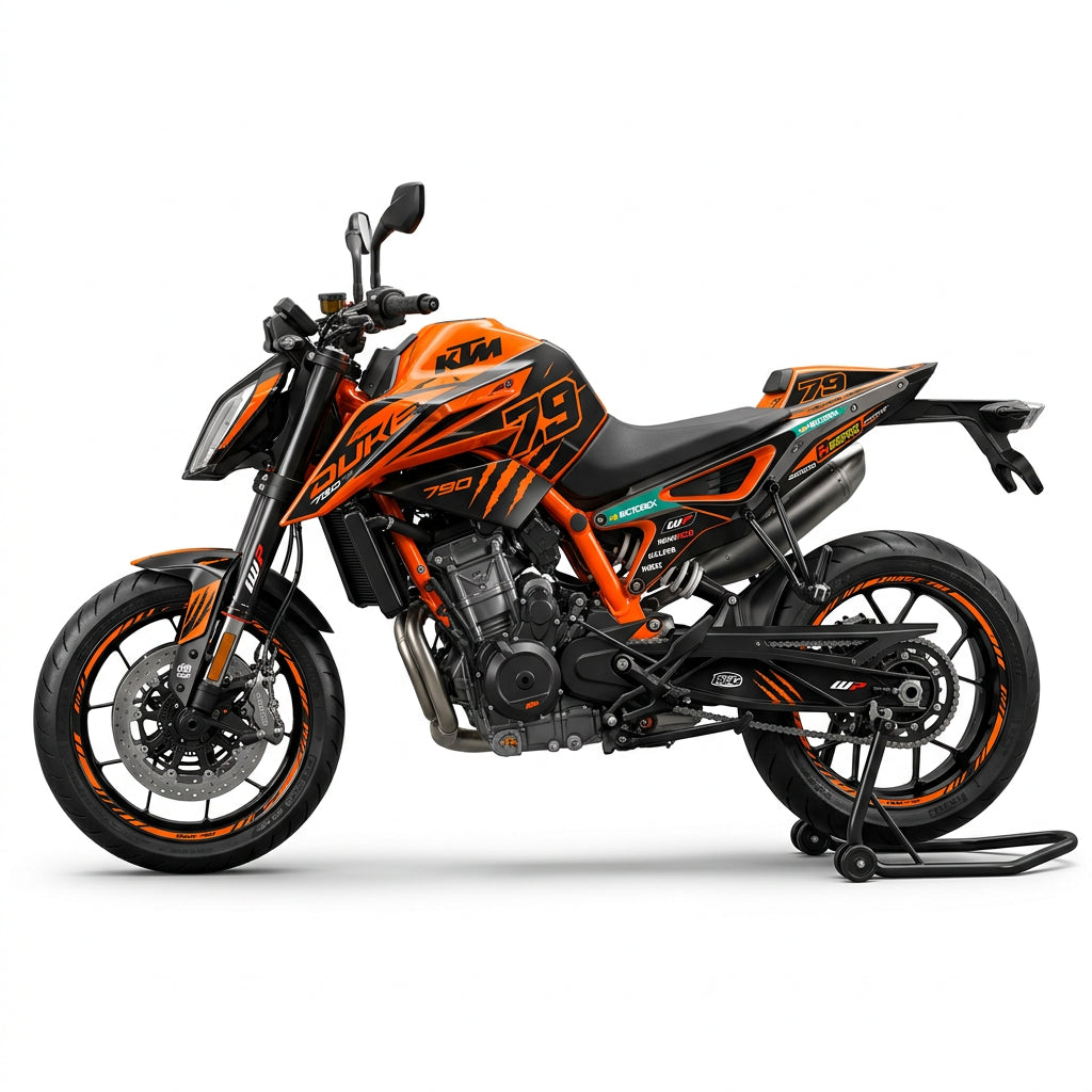 KTM Duke 790 Orange Black Graphics Kit