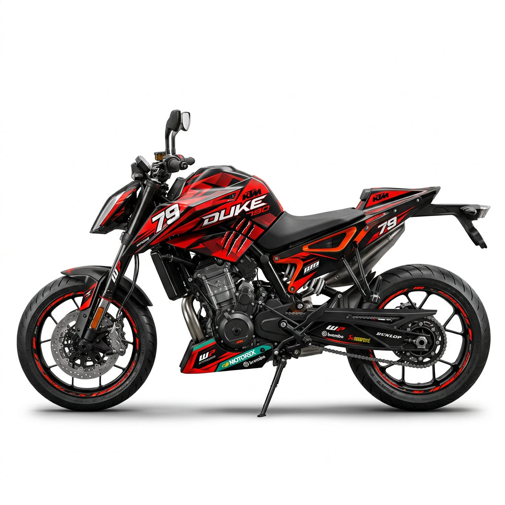 KTM Duke 790 Red Black Graphics Kit