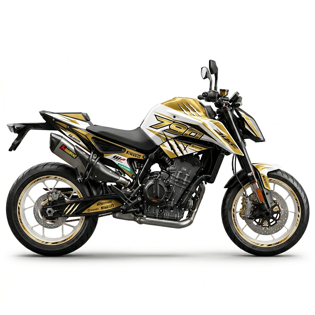 KTM Duke 790 White Gold Graphics Kit