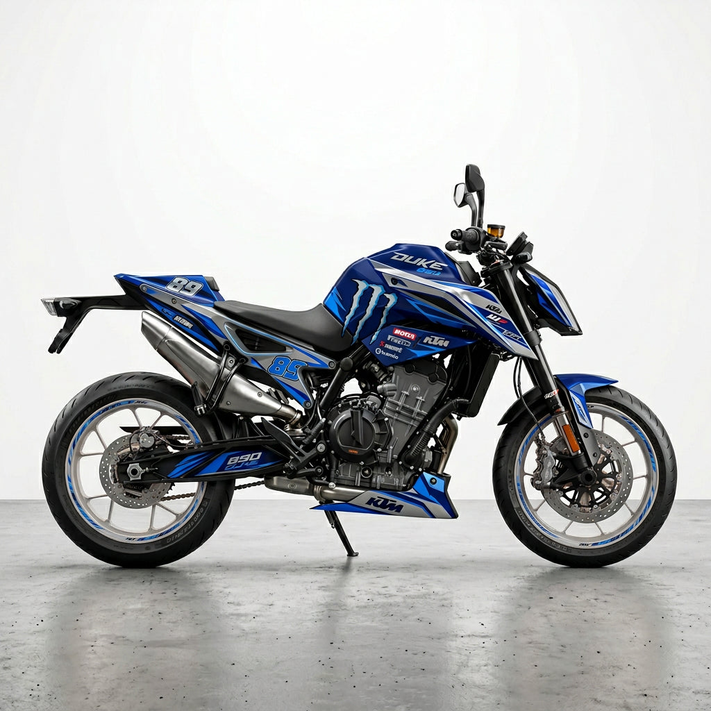 KTM Duke 890 Blue Silver Graphics Kit