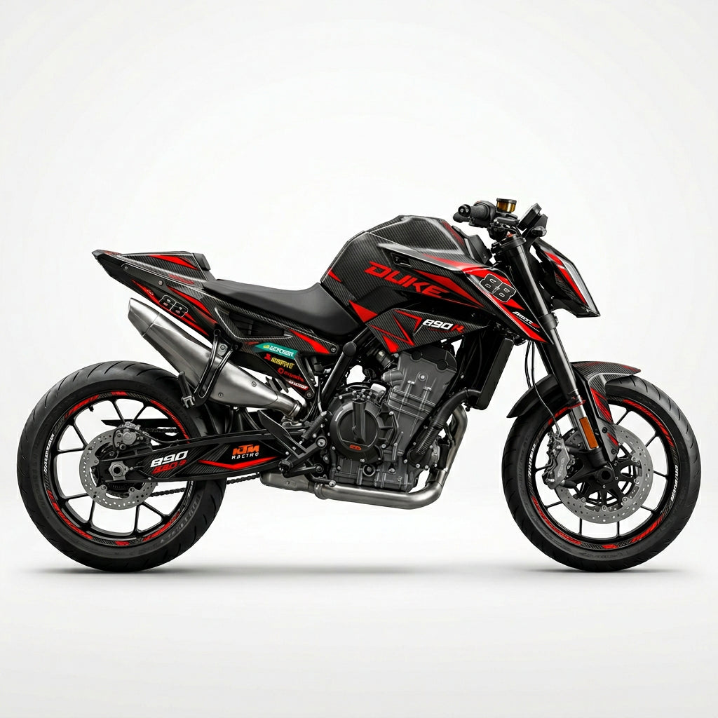 KTM Duke 890 Carbon Red Racing Decal Kit