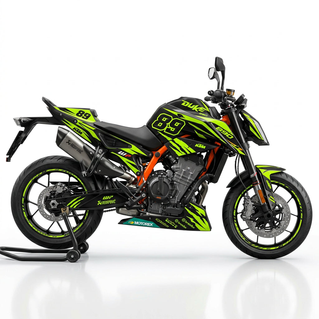 KTM Duke 890 Green Black Graphics Kit