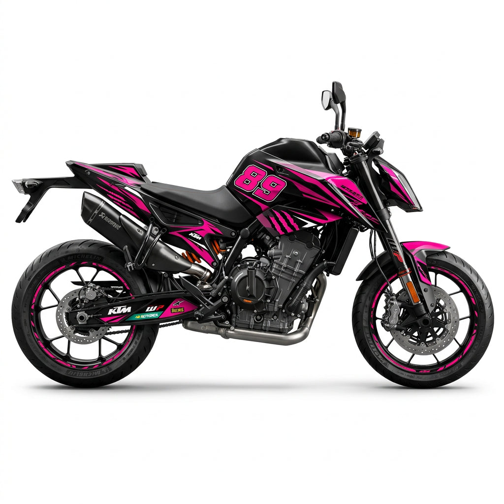 KTM Duke 890 Pink Black Graphics Kit