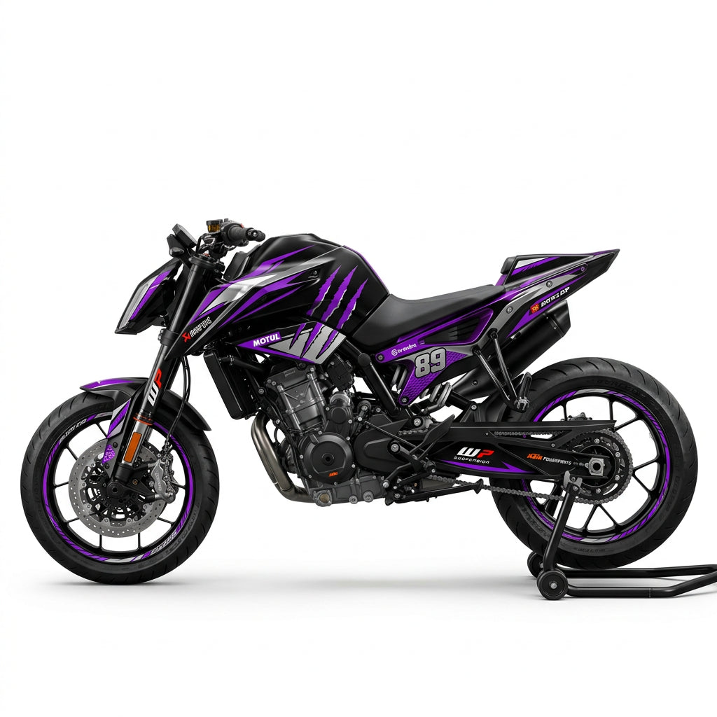KTM Duke 890 Purple Silver Racing Decal Kit
