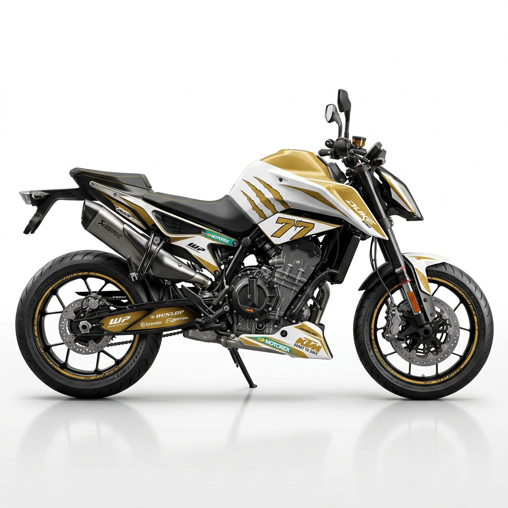KTM Duke 890 White Gold Graphics Kit