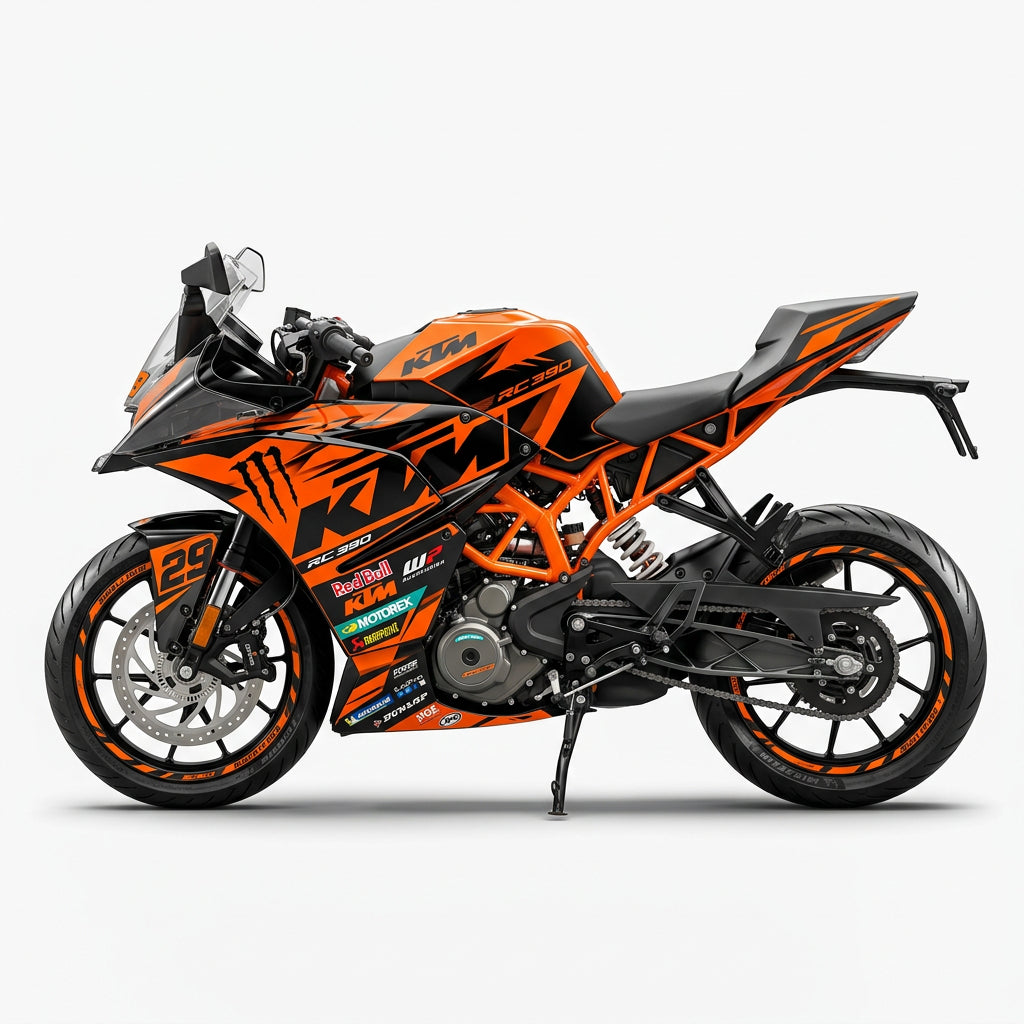 KTM RC 390 Orange Black Graphics Kit