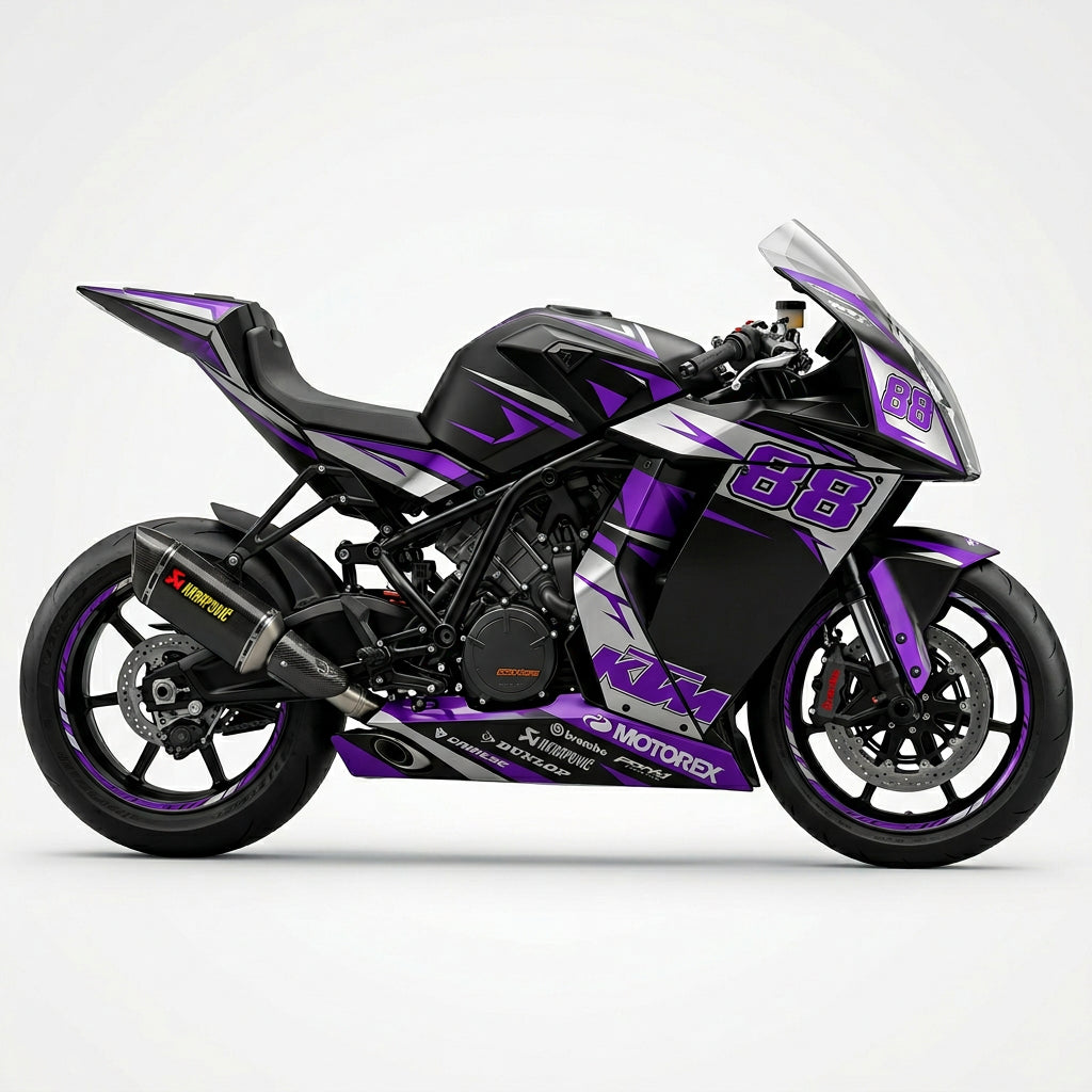 KTM RC 8C Purple Silver Racing Decal Kit