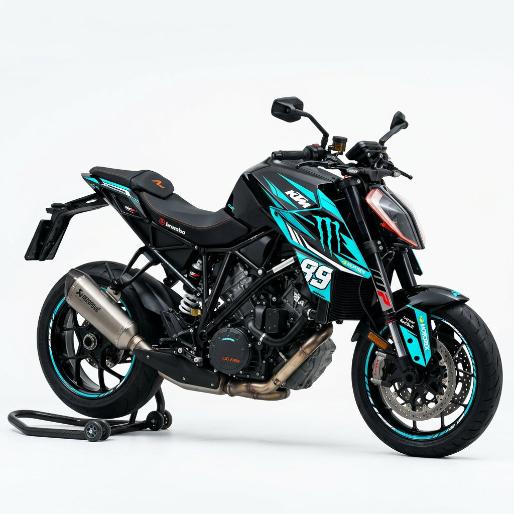 KTM Super Duke 1290 Cyan White Graphics Kit