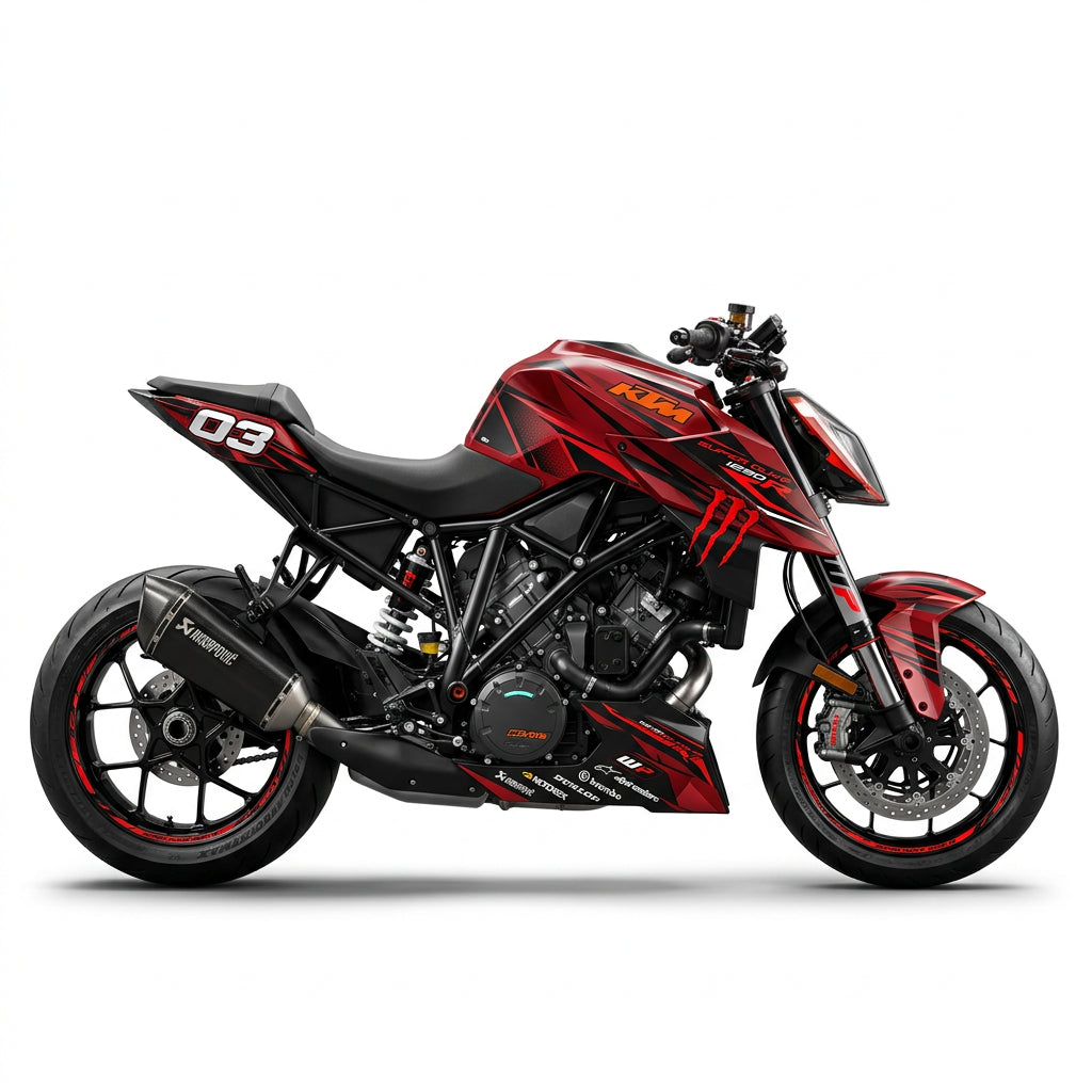 KTM Super Duke 1290 Red Black Racing Graphics Kit