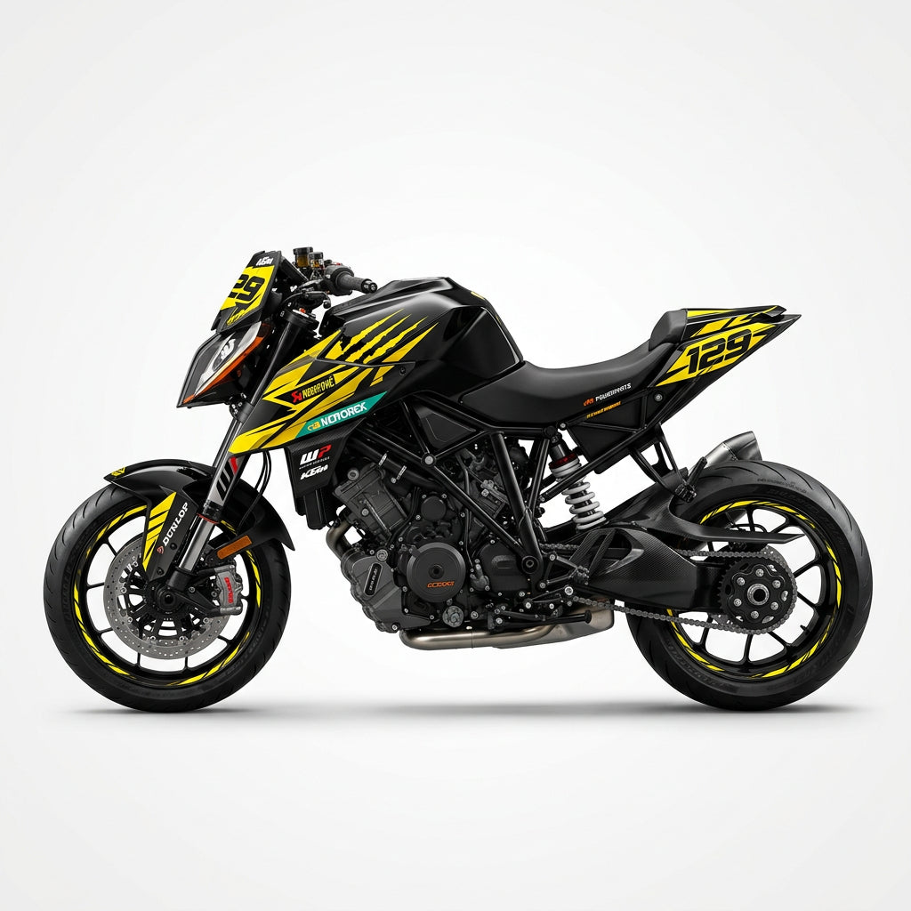 KTM Super Duke 1290 Yellow Black Graphics Kit