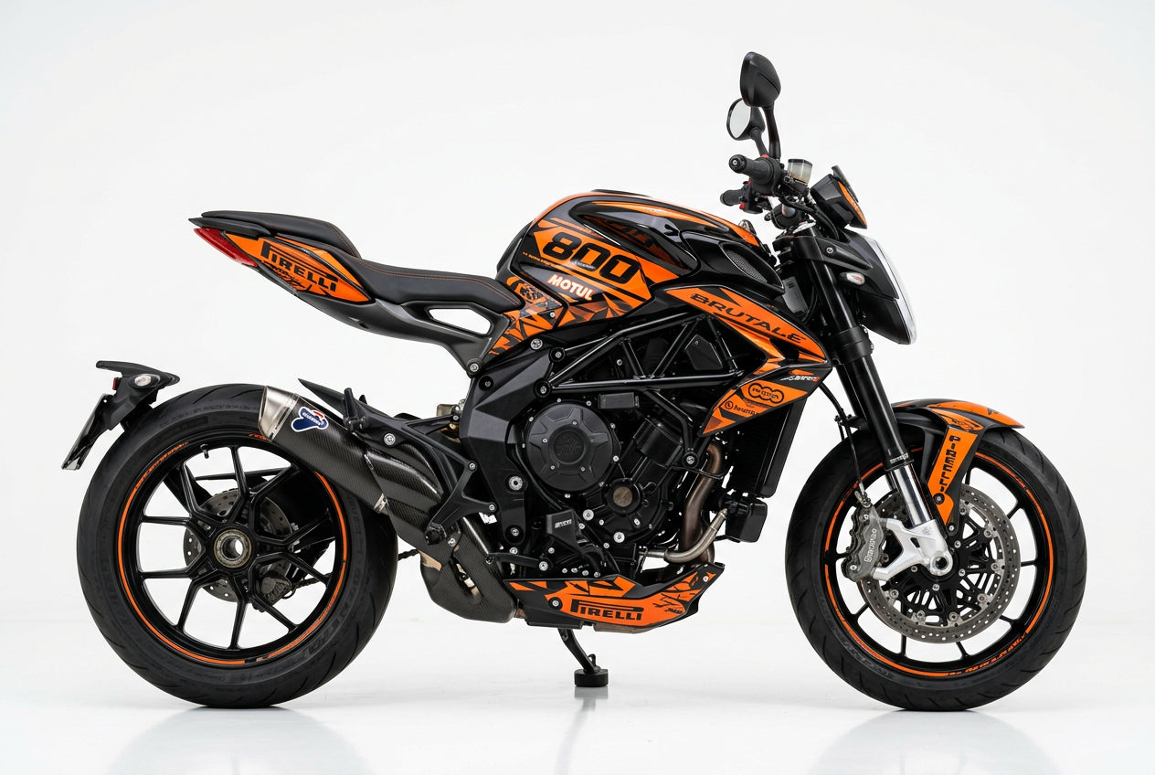 MV Agusta Brutale 800 Orange Black Graphics Kit