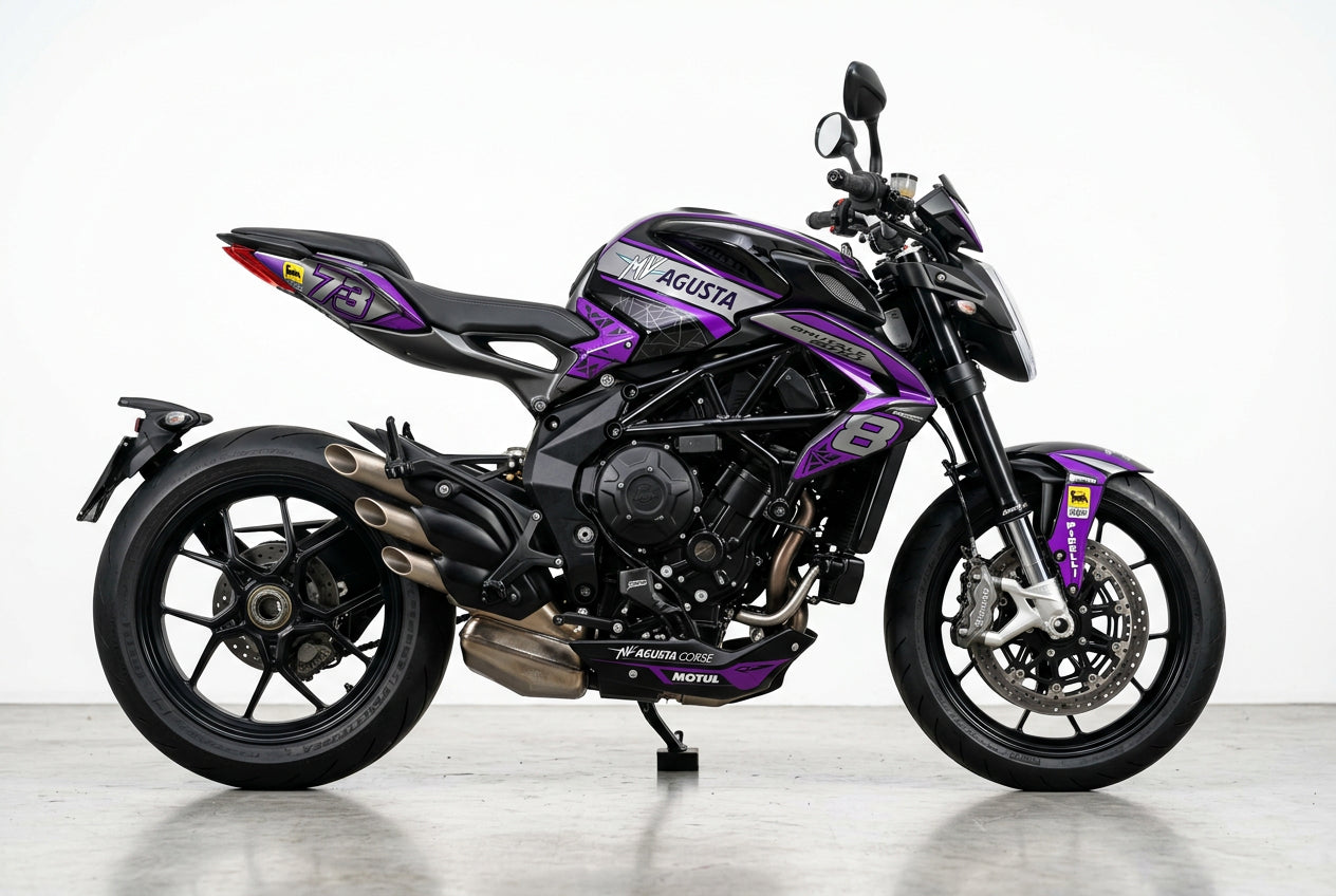 MV Agusta Brutale 800 Purple Silver Graphics Kit