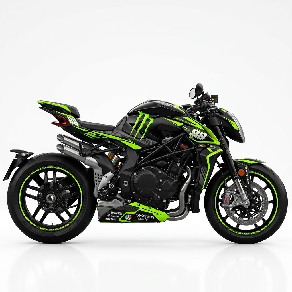 MV Agusta Brutale 1000 Neon Green Black Graphics Kit