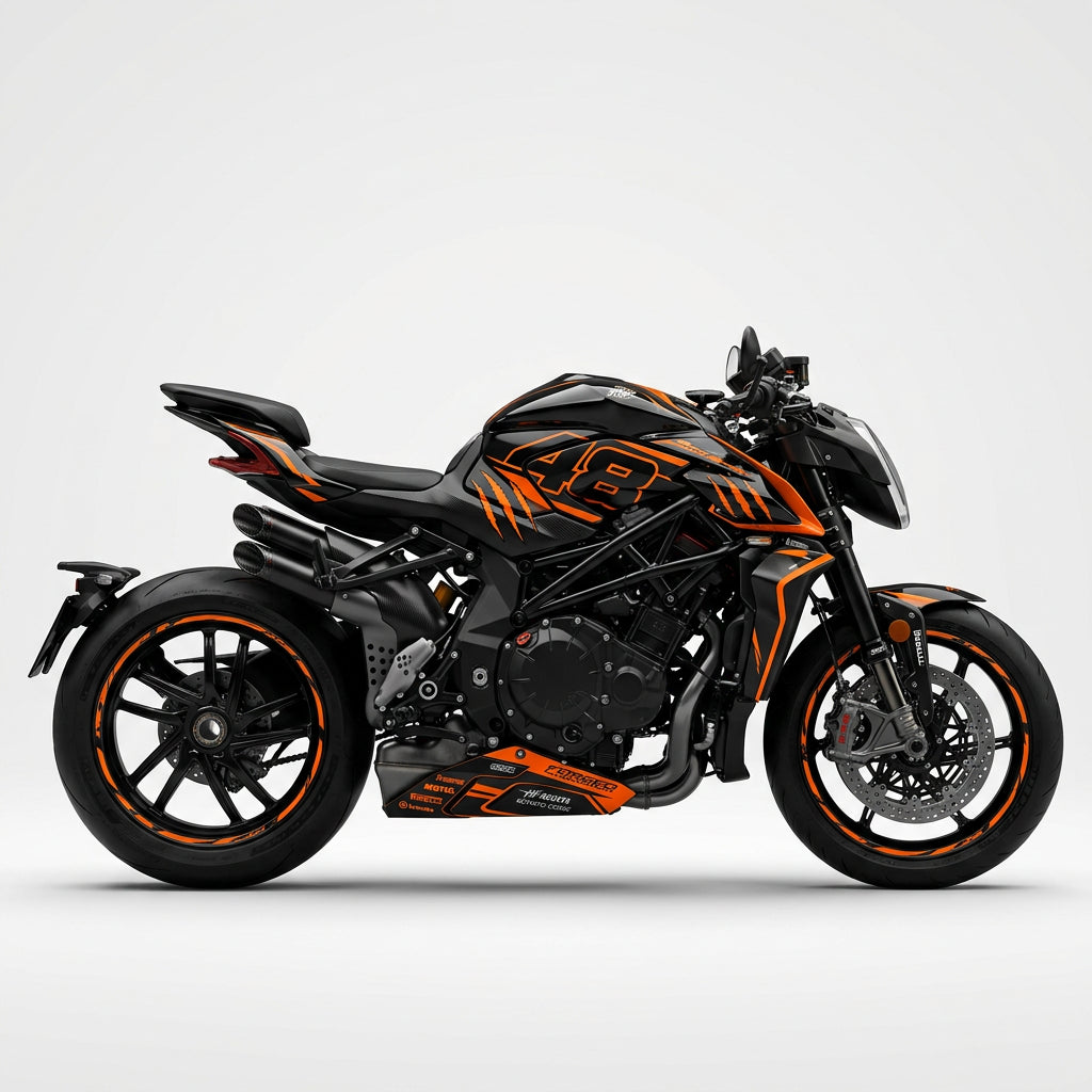 MV Agusta Brutale 1000 Orange Black Graphics Kit