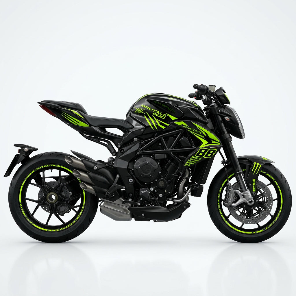 MV Agusta Brutale 800 Racing Graphics Kit Green Black