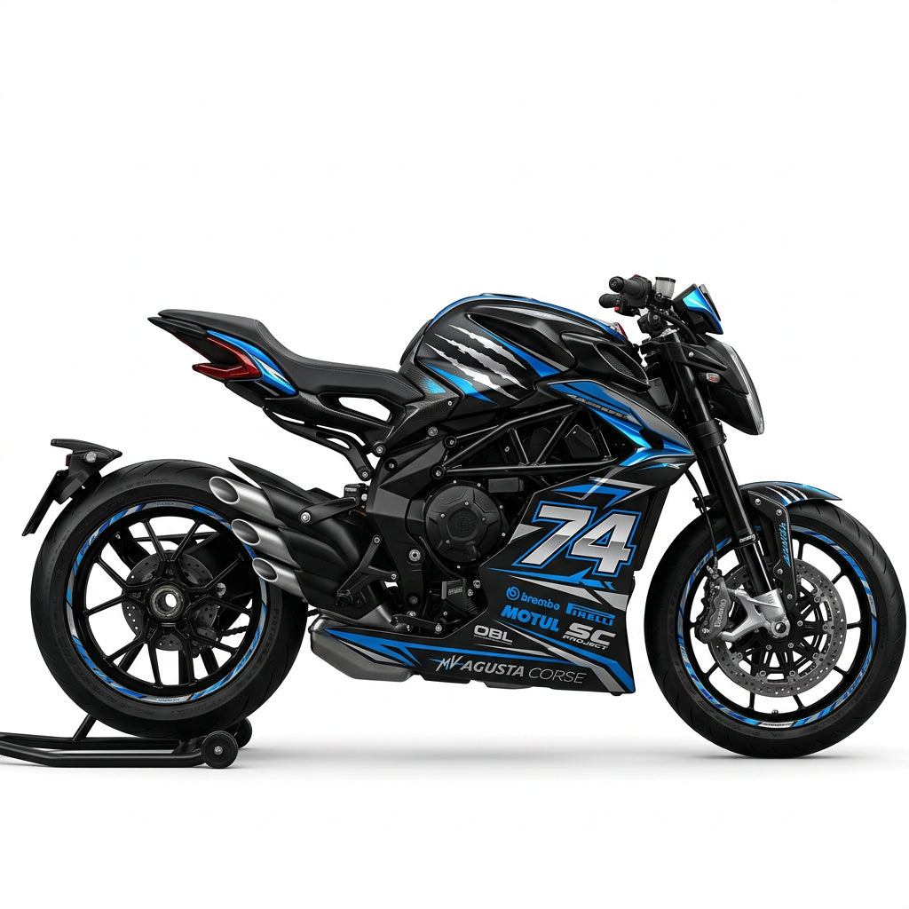 MV Agusta Dragster Blue Silver Metallic Graphics Kit