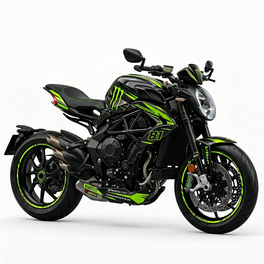 MV Agusta Dragster Neon Green Black Graphics Kit