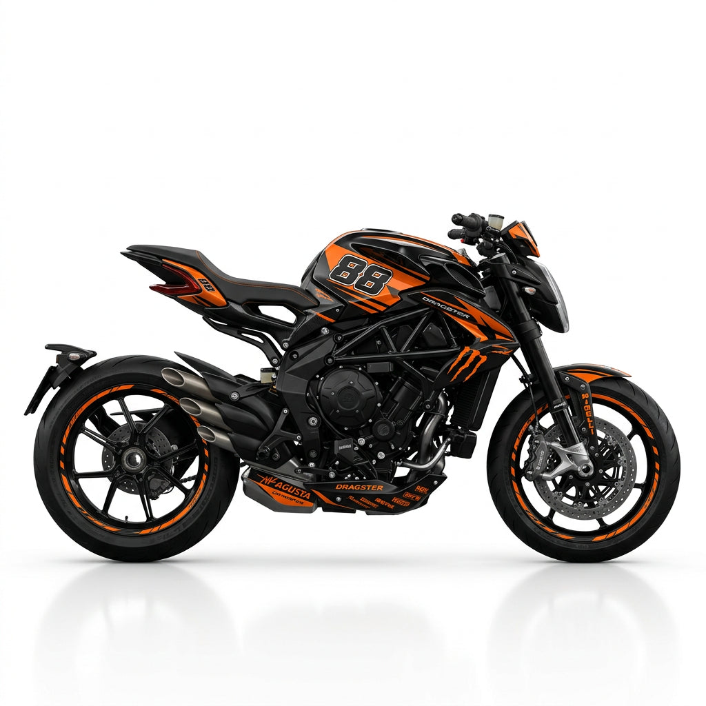 MV Agusta Dragster Orange Black Graphics Kit