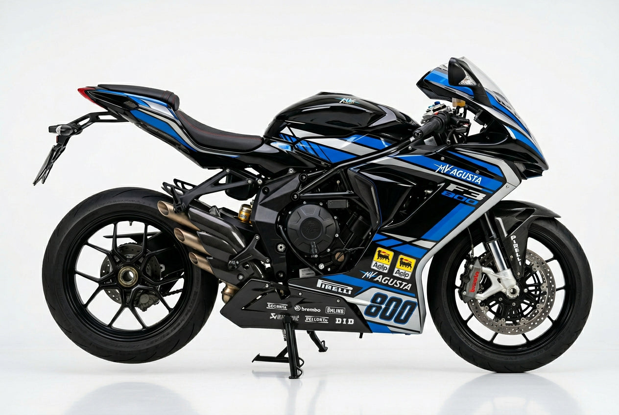 MV Agusta F3 800 Blue Silver Graphics Kit