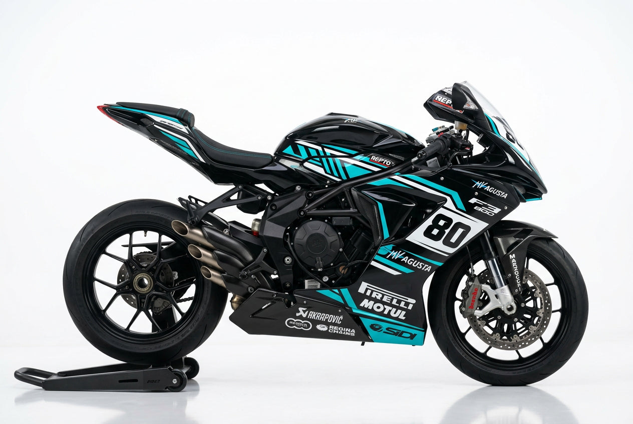 MV Agusta F3 800 Cyan White Graphics Kit