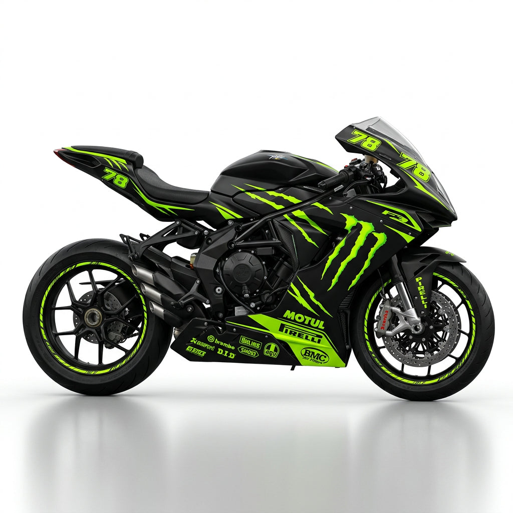 MV Agusta F3 Racing Graphics Kit Green Black
