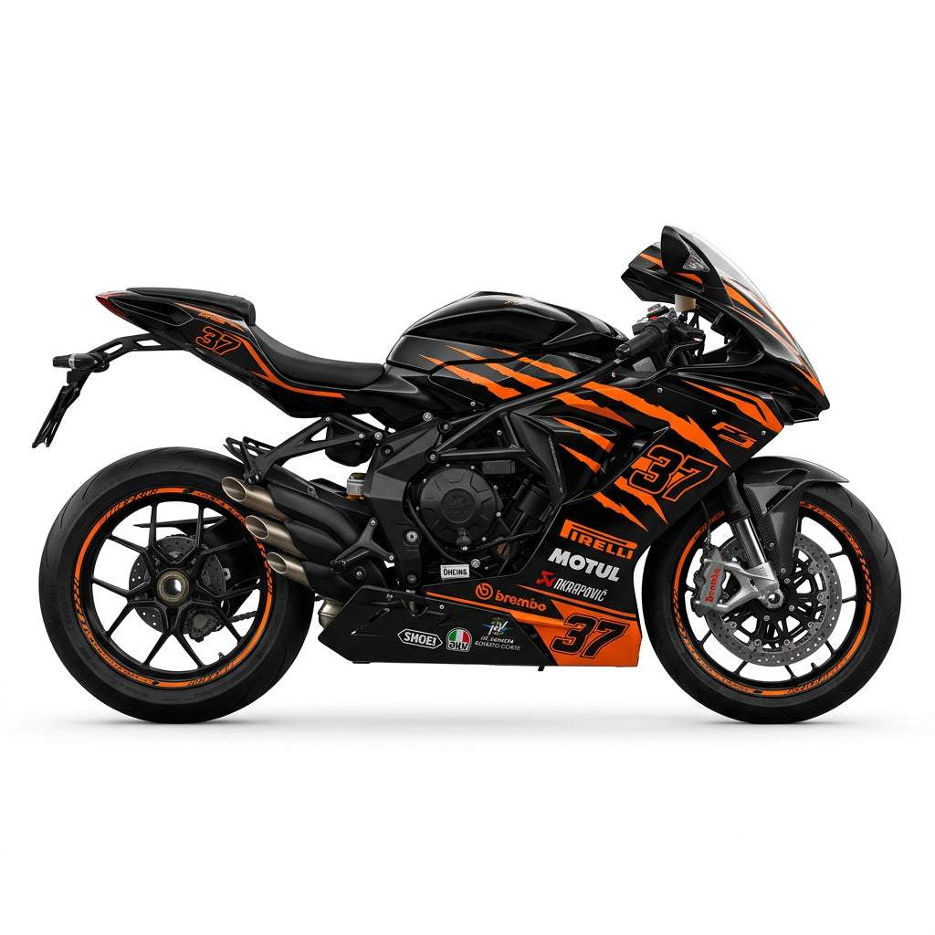MV Agusta F3 Racing Graphics Kit Orange Black