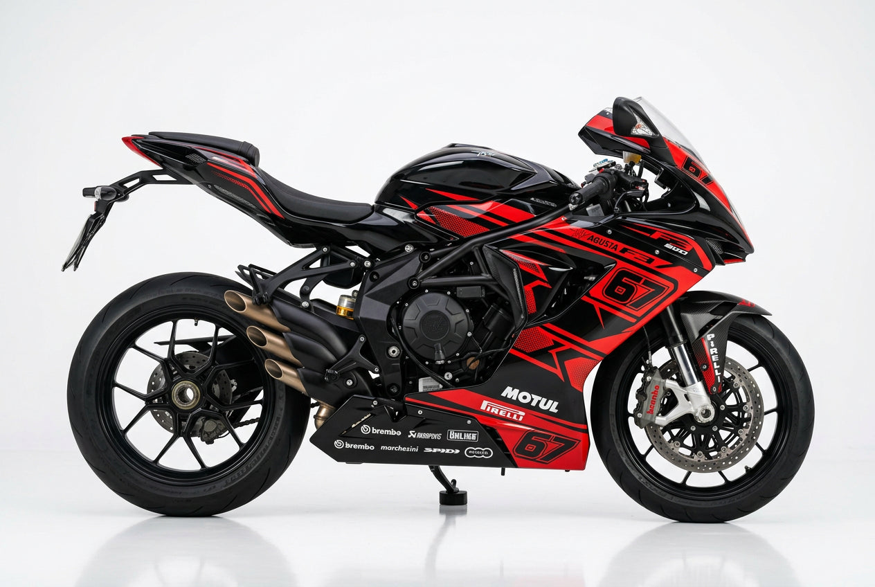 MV Agusta F3 800 Red Black Graphics Kit