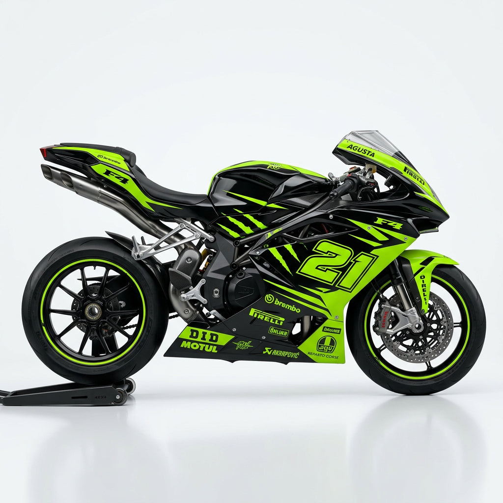 MV Agusta F4 Racing Graphics Kit Green Black