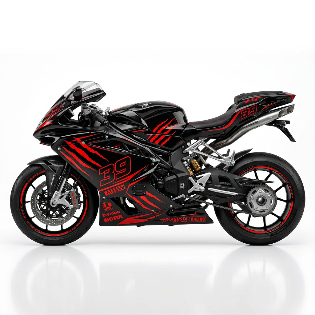 MV Agusta F4 Racing Graphics Kit Red Black