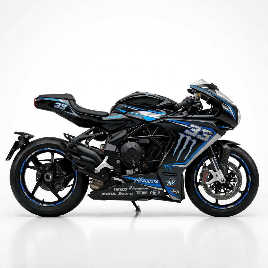 MV Agusta Superveloce Blue Silver Metallic Graphics Kit