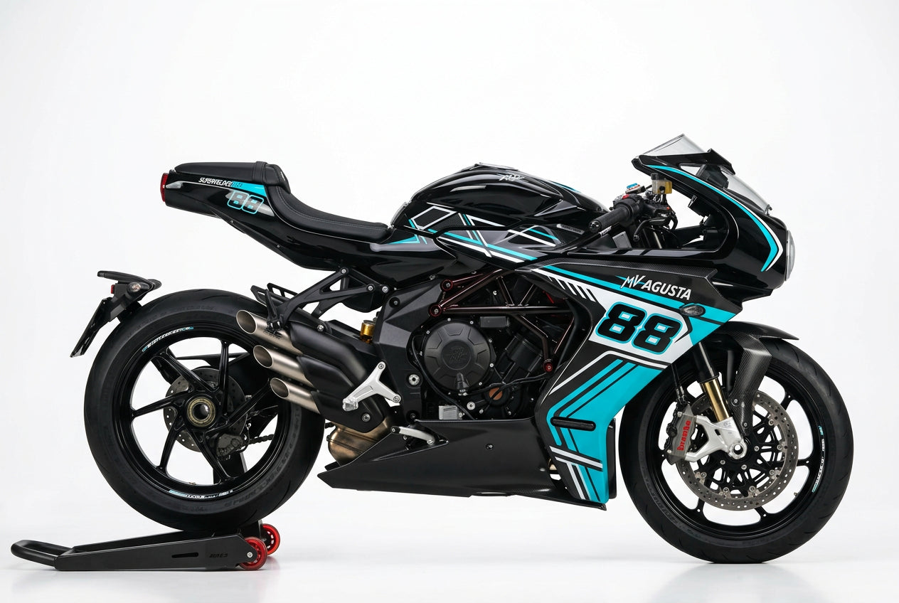 MV Agusta Superveloce 800 Cyan White Graphics Kit