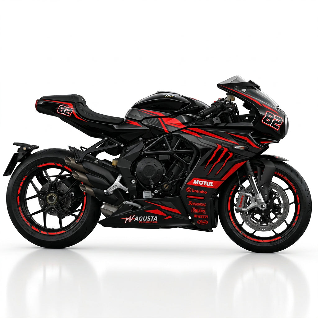 MV Agusta Superveloce Red Black Racing Graphics Kit
