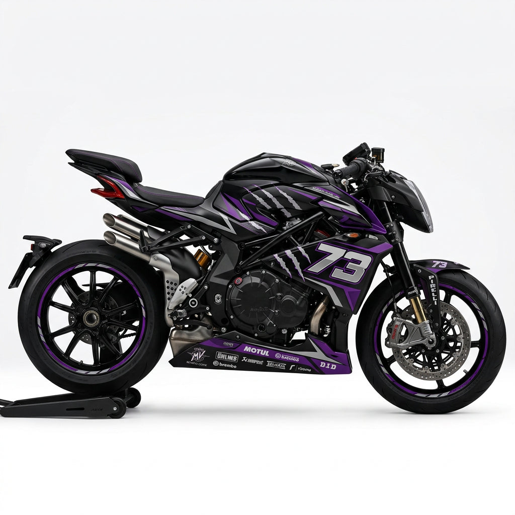 MV Agusta Brutale 1000 Purple Silver Graphics Kit