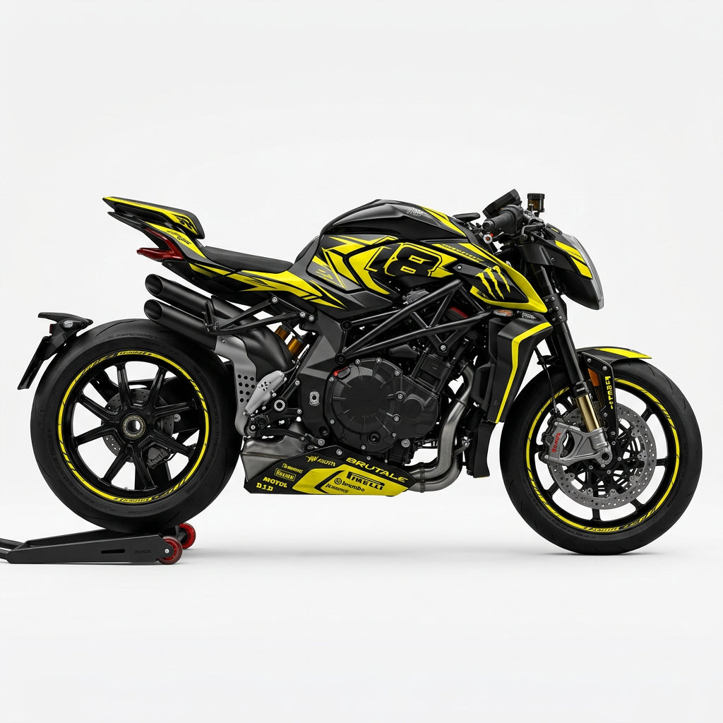 MV Agusta Brutale 1000 Yellow Black Graphics Kit