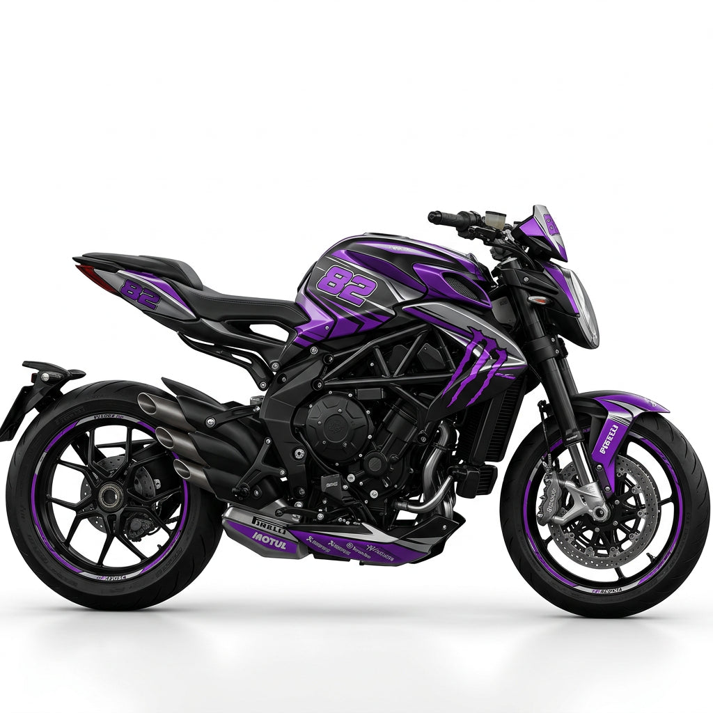 MV Agusta Brutale 800 Purple Silver Graphics Kit