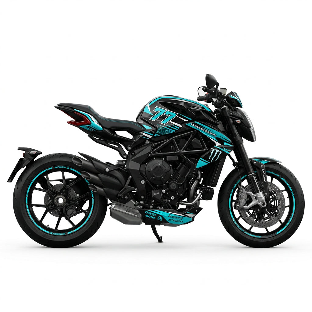 MV Agusta Dragster Cyan White Graphics Kit