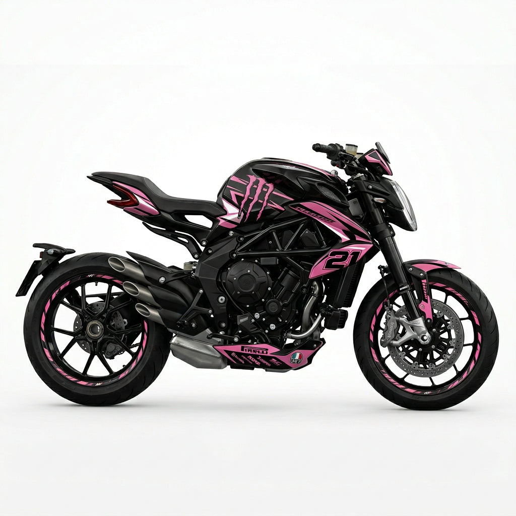 MV Agusta Dragster Pink Black Graphics Kit