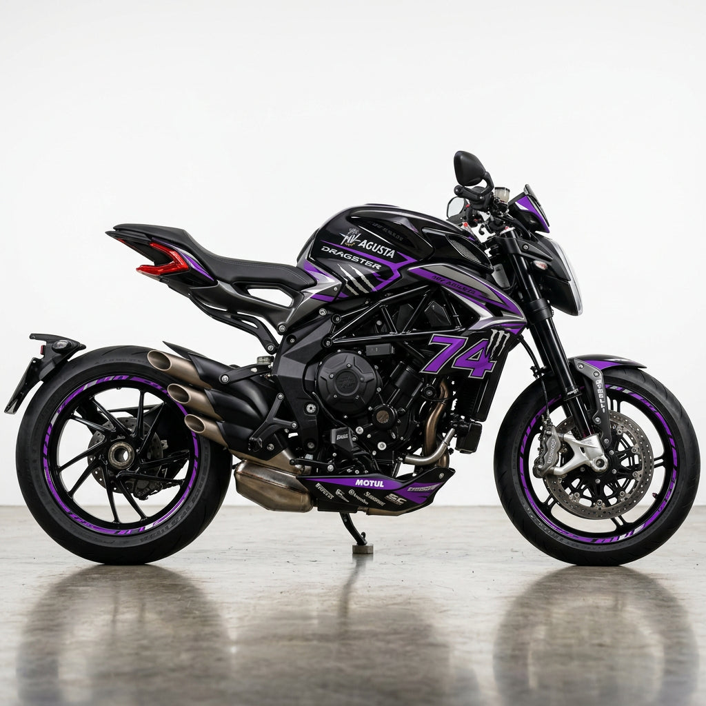 MV Agusta Dragster Purple Silver Graphics Kit