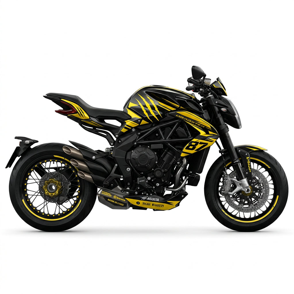 MV Agusta Dragster Yellow Black Graphics Kit