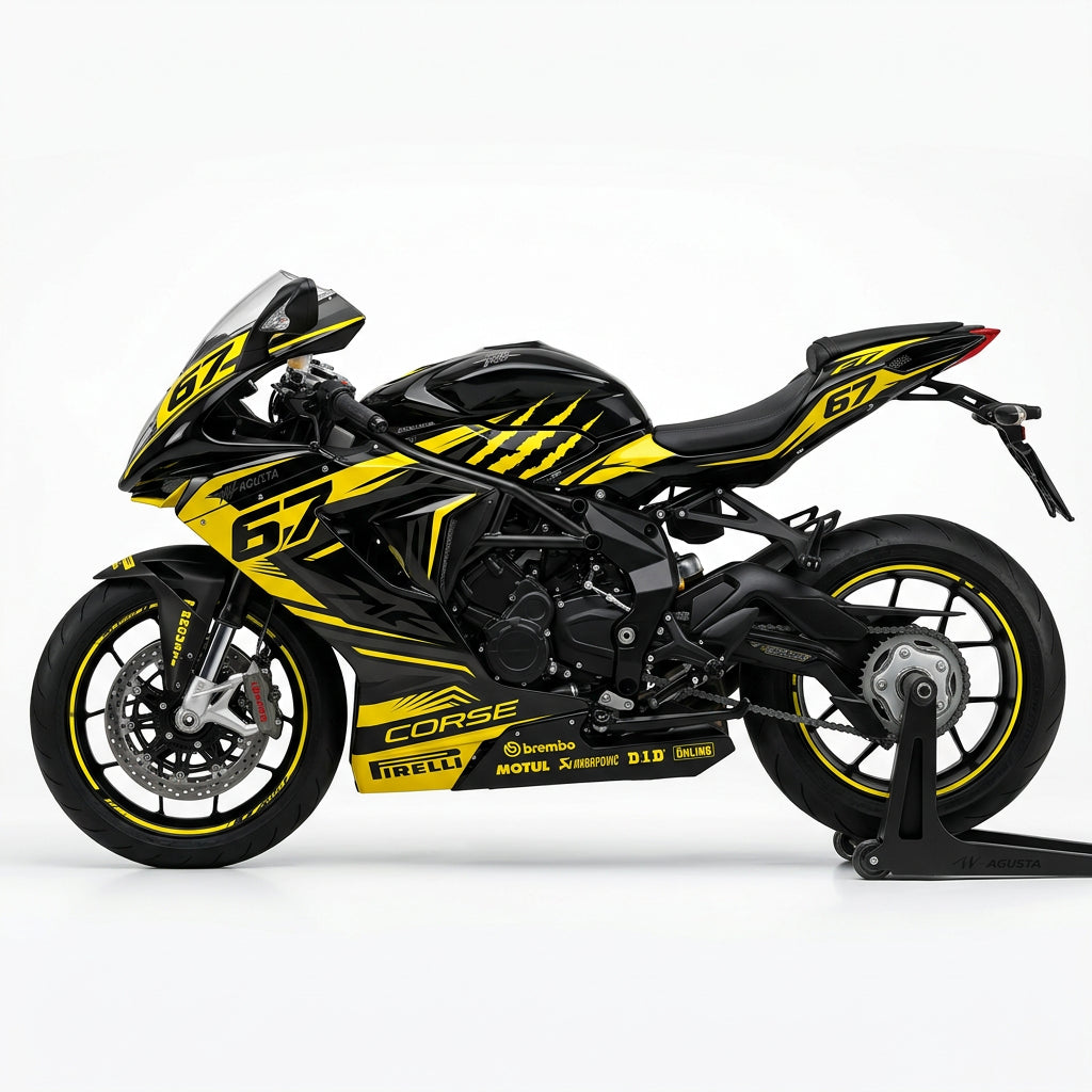 MV Agusta F3 Yellow Black Graphics Kit
