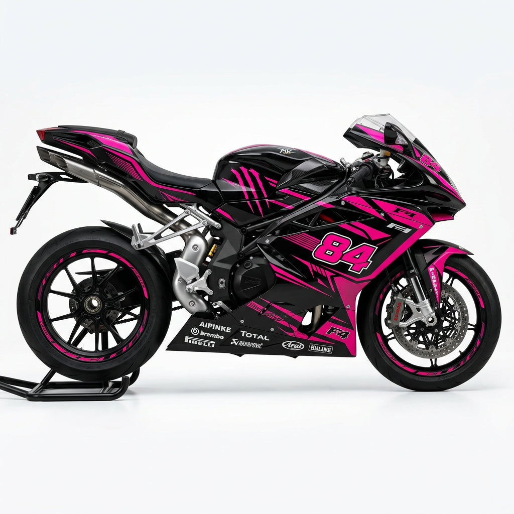 MV Agusta F4 Pink Black Graphics Kit