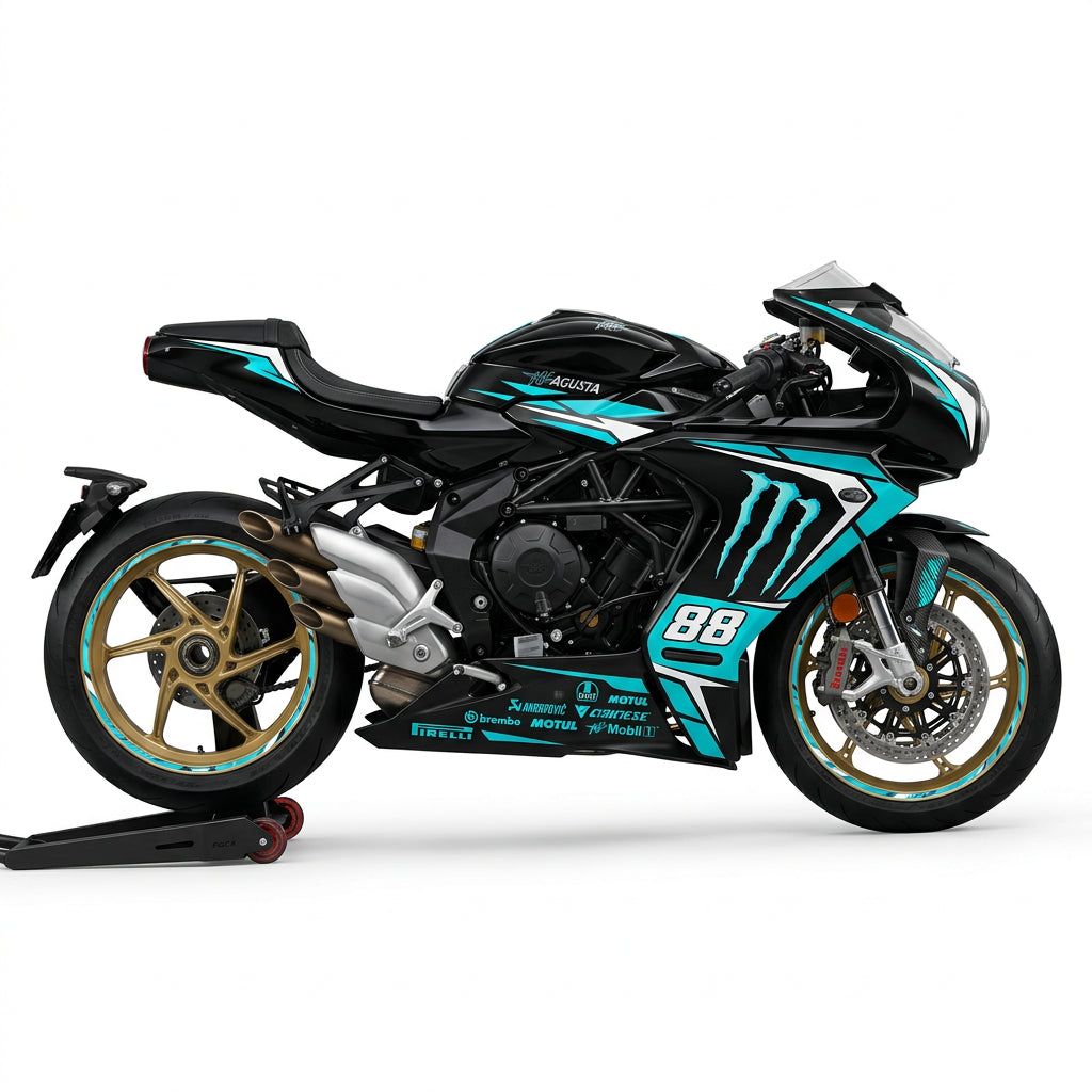 MV Agusta Superveloce Cyan White Graphics Kit