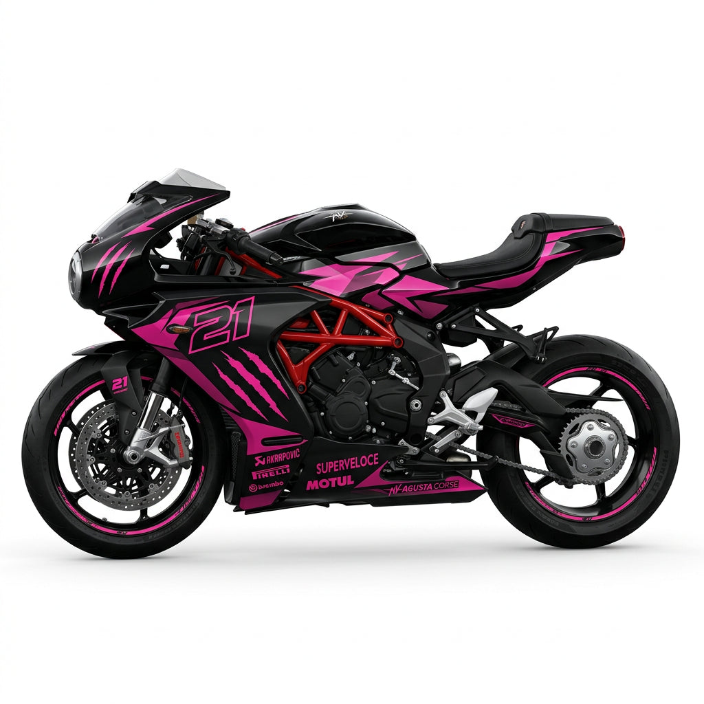 MV Agusta Superveloce Pink Black Graphics Kit