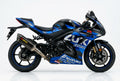 Suzuki GSX-R1000 graphics kit in blue and silver side view