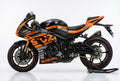 Suzuki GSX-R1000 graphics kit in orange and black side view