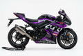 Suzuki GSX-R1000 graphics kit in purple and silver side view